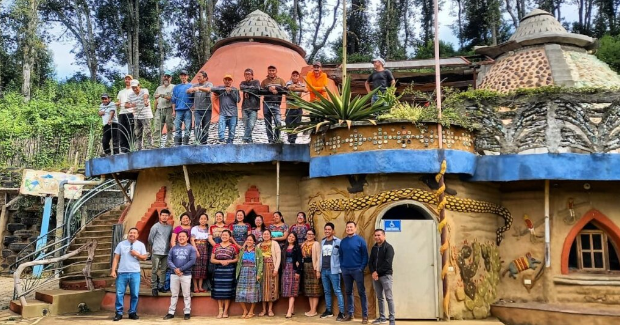 Volunteers participating in a community building project in Comalapa Guatemala